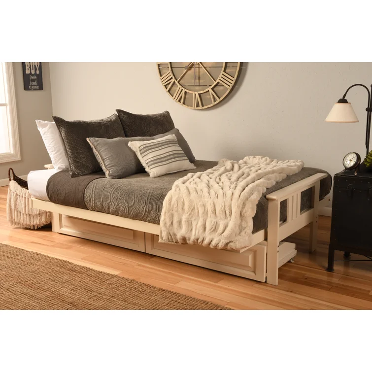Stratford Full-Size Futon Frame Includes Storage Drawers and Mattress