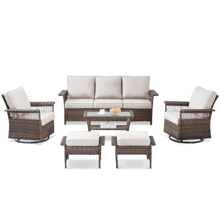 Sherinda 5 - Person Outdoor Seating Group with Cushions