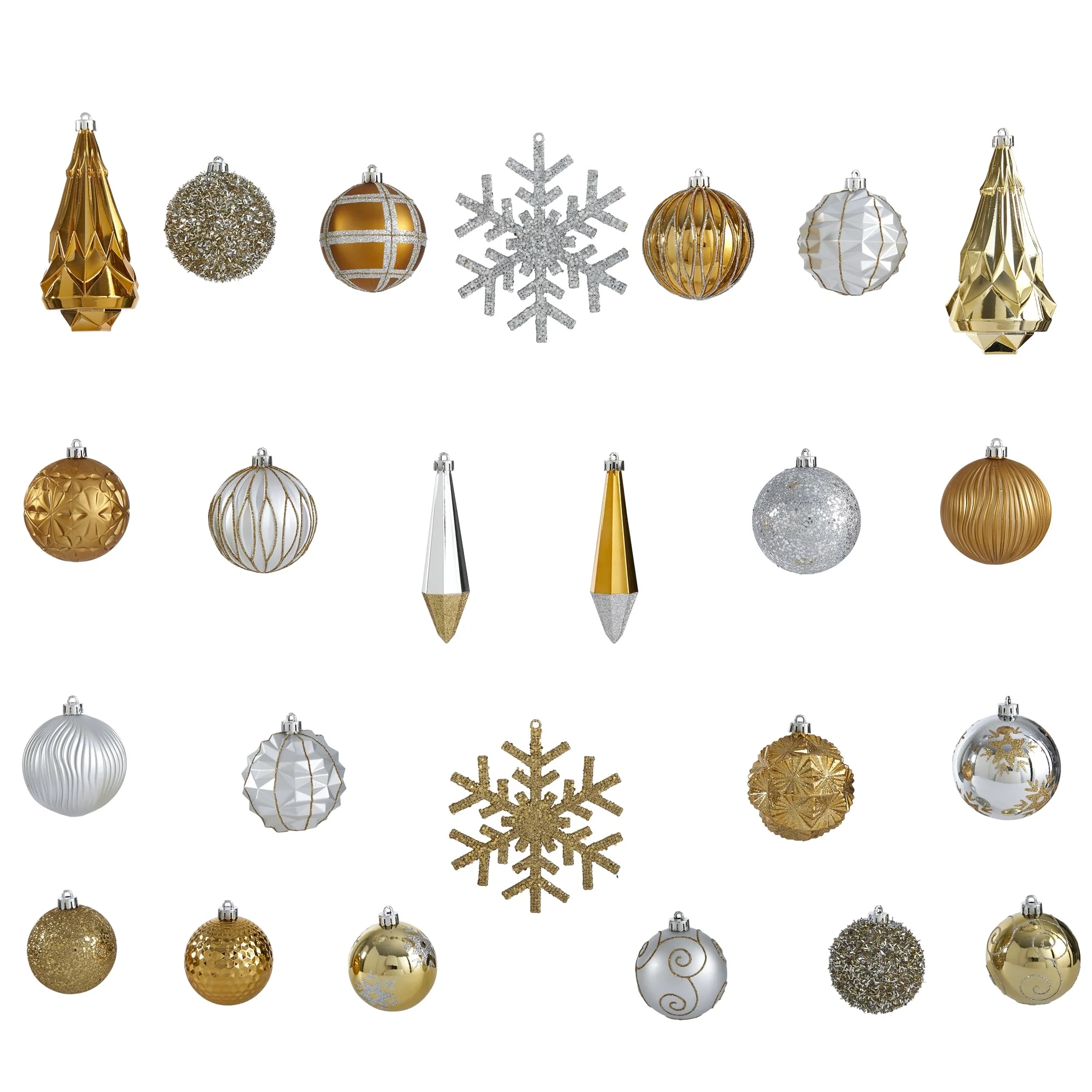 52ct Bronze Shatterproof Assorted Christmas Tree Ornament 6