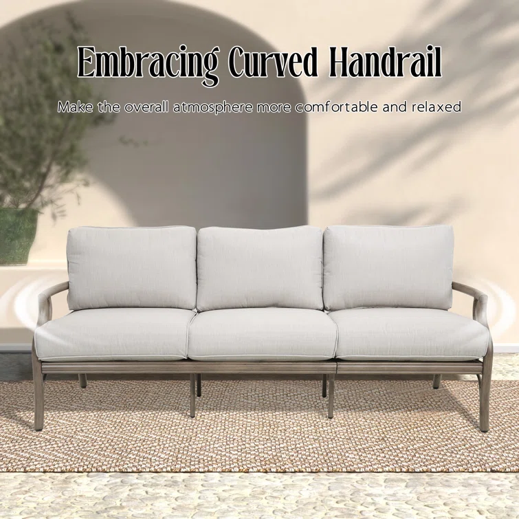 Patio Aluminum Swivel Conversation Seating Group With Olefin Cushions For 5 Person