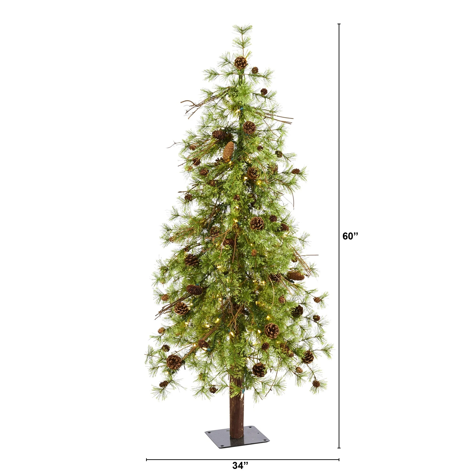 5' Wyoming Alpine Christmas Tree with 100 Clear LED - Green