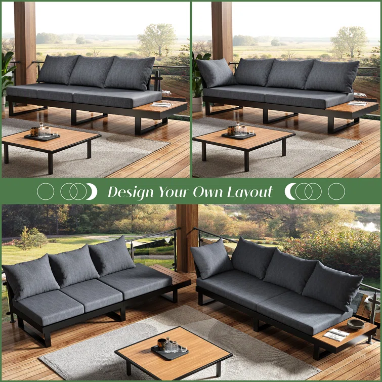 Nuoyi 6 - Person Outdoor Seating Group with Cushions