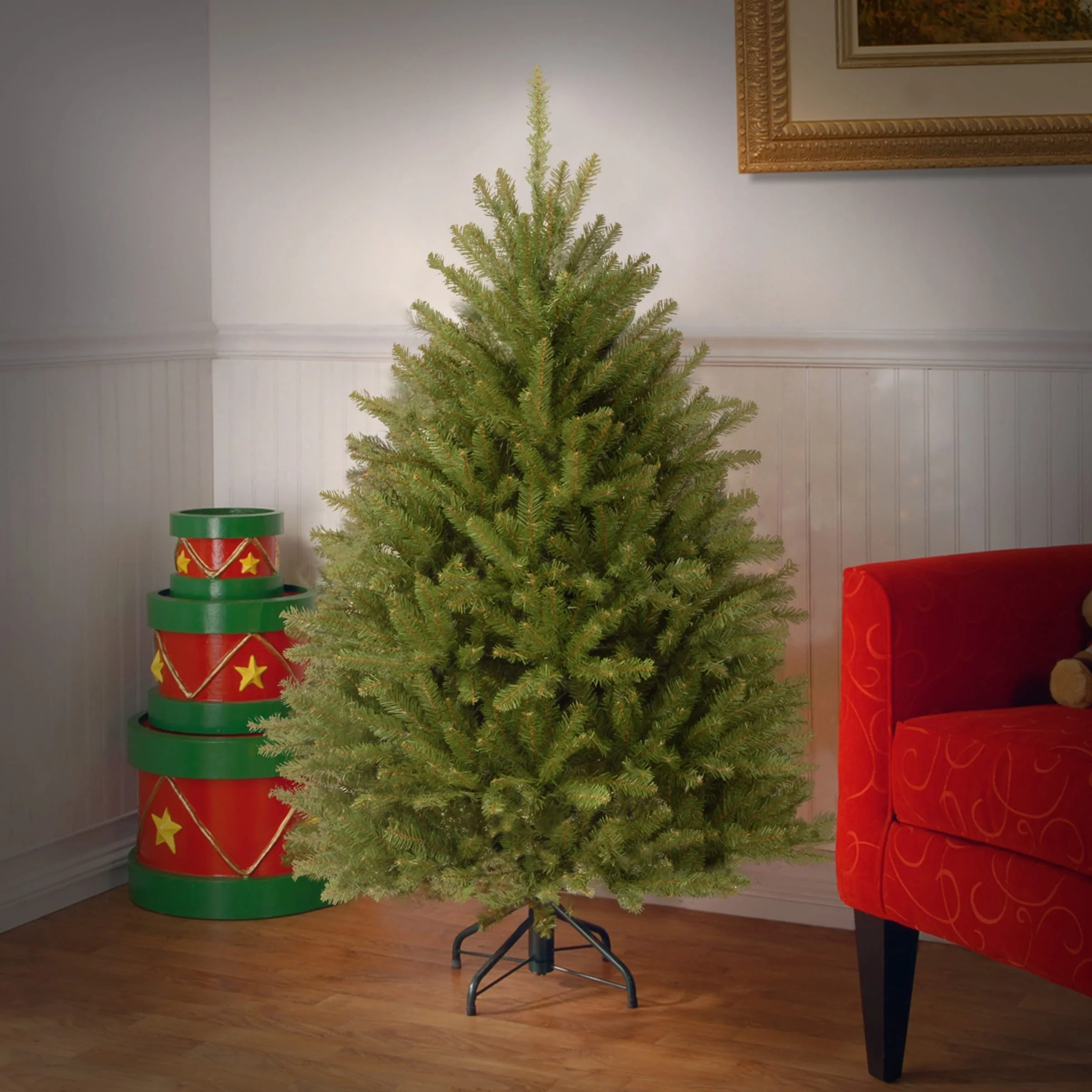 National Tree Company 4.5 ft. Fir Pre-lit or Unlit Artificial Hinged Tree - 4.5 Foot