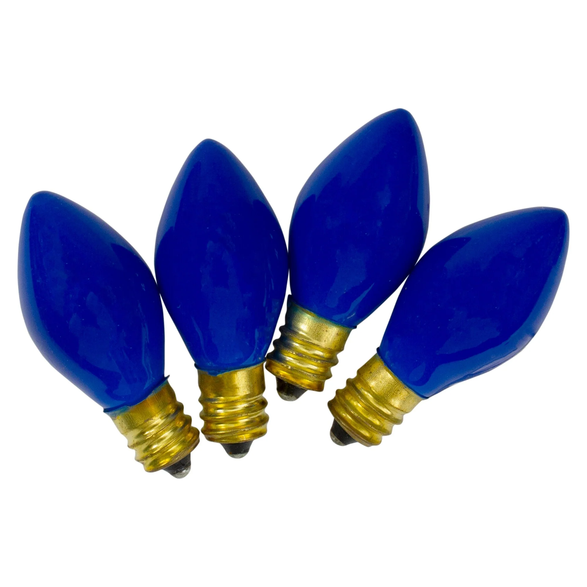 Pack of 4 Blue Opaque C7 Christmas Replacement Bulbs - 2