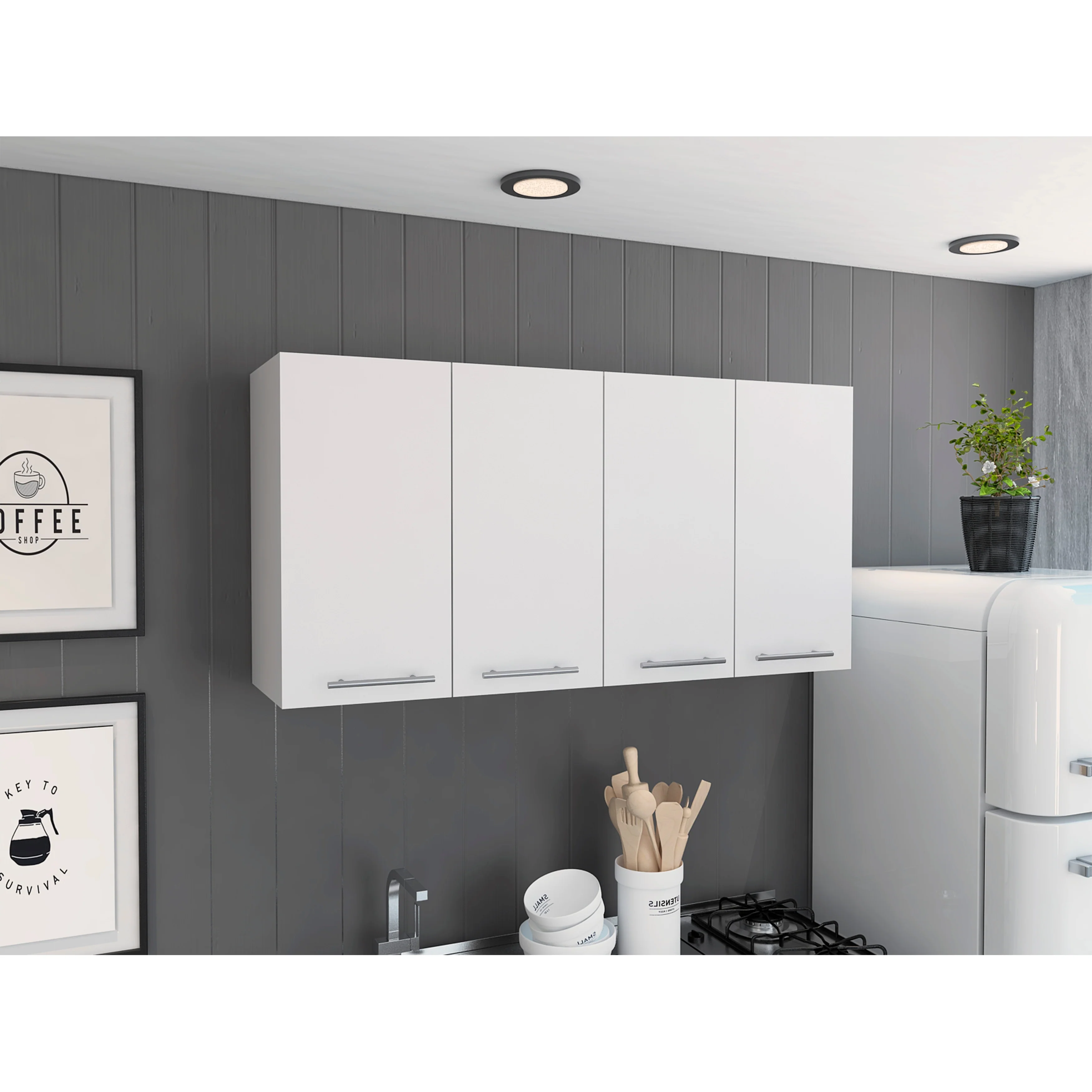 FM Furniture Sitka Wall Cabinet, Two Spacious Divisions