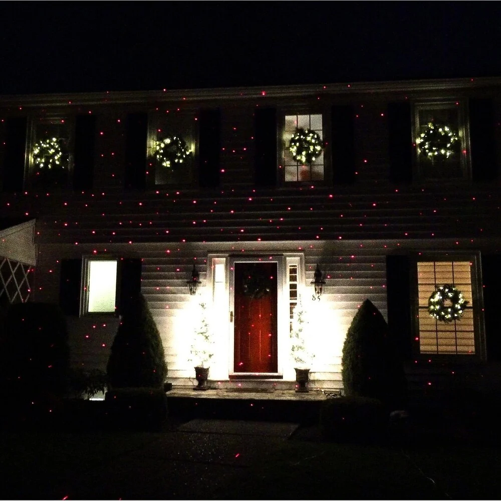 Outdoor Static Red & Green Christmas Laser Light Projector with Remote Control