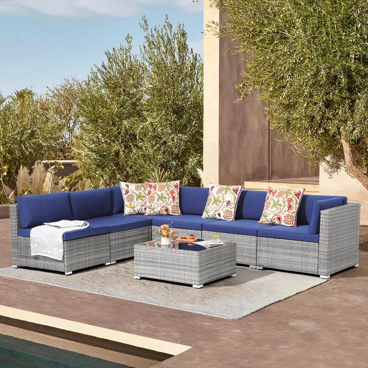 Sanjaya 6 - Person Outdoor Seating Group with Cushions