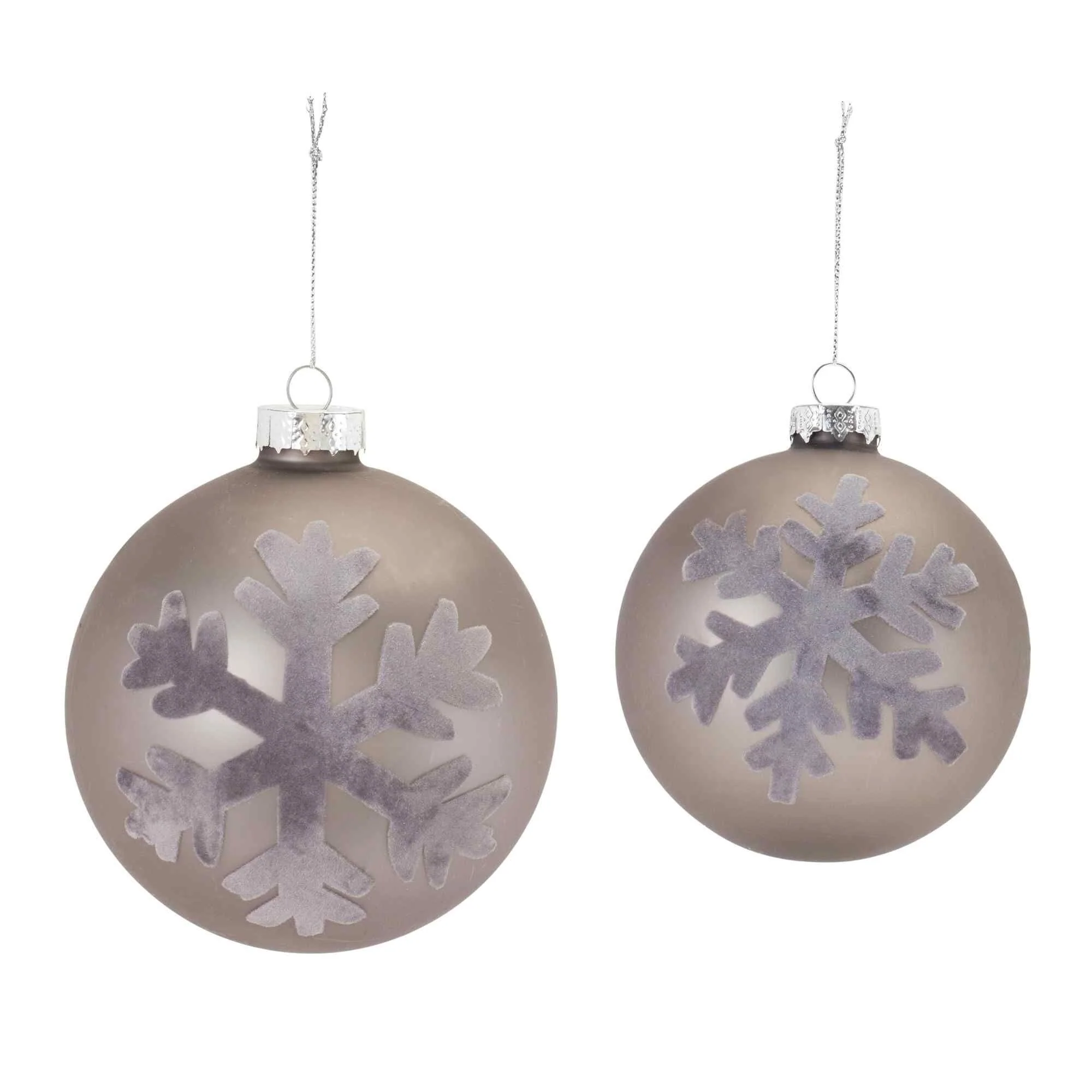 Matte Snowflake Glass Christmas Ball Ornaments 5
