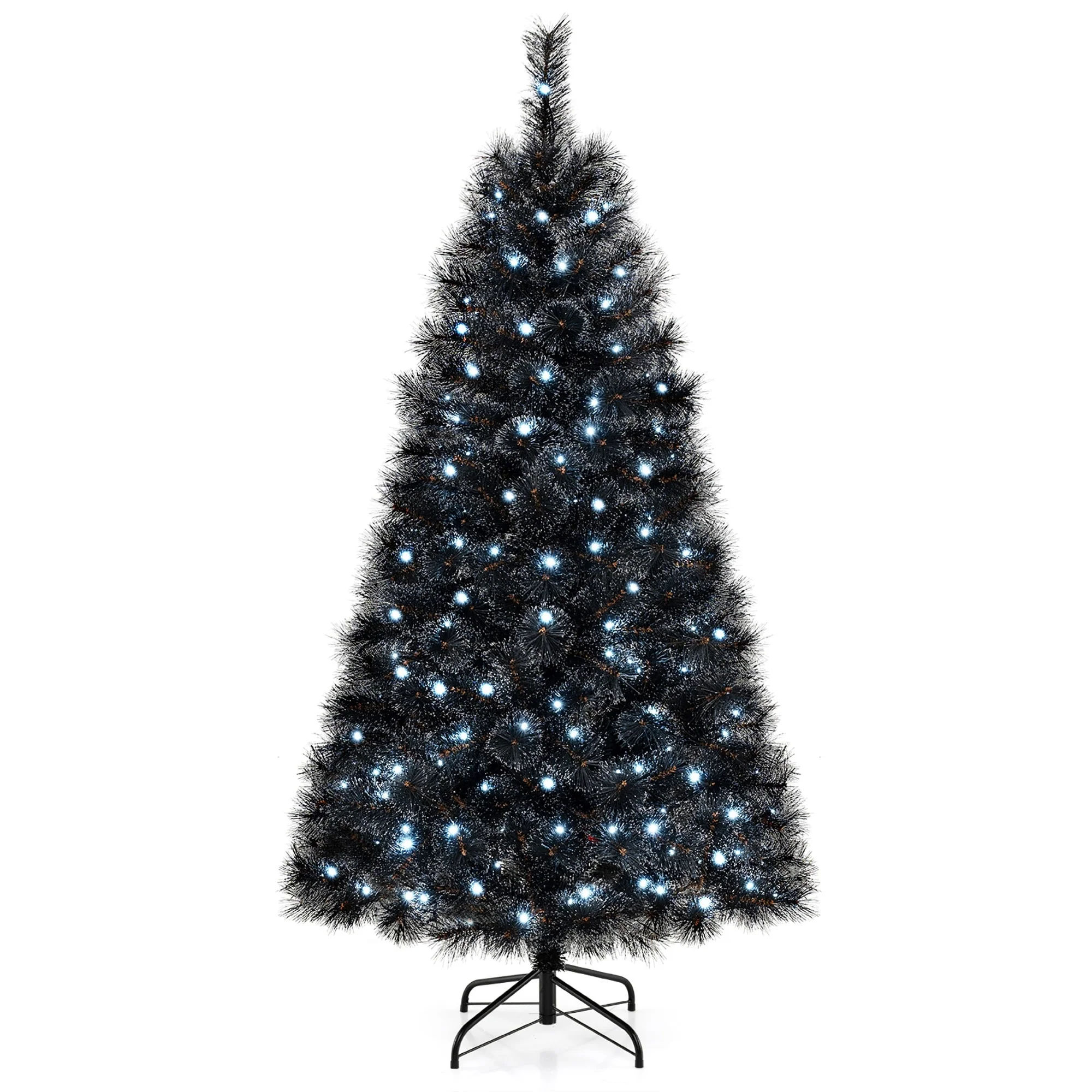 Gymax 6/7 FT Halloween Tree w/ 362/572 Branch Tips Frosted Pine