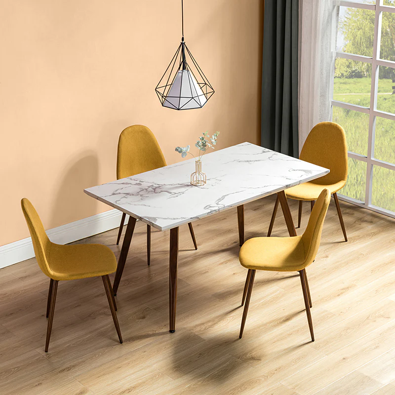 Nepe Upholstery Dining Chair with Transfer Print Legs , Set of 4