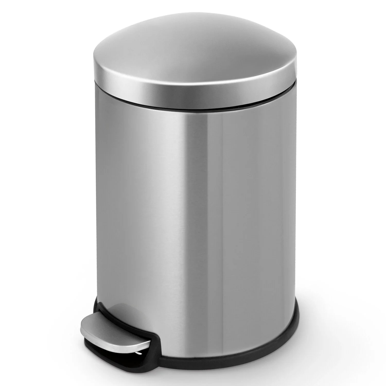 Innovaze 1.32 Gal./3 Liter Stainless Steel Round Step-on Trash Can for Bathroom and Office