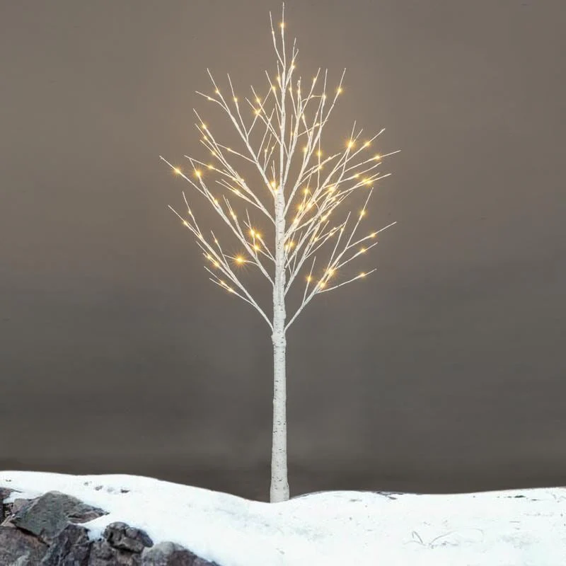 Pre Lit White Birch Tree Christmas Holiday Party Decorations Starlit Tree for Indoor Outdoor Use