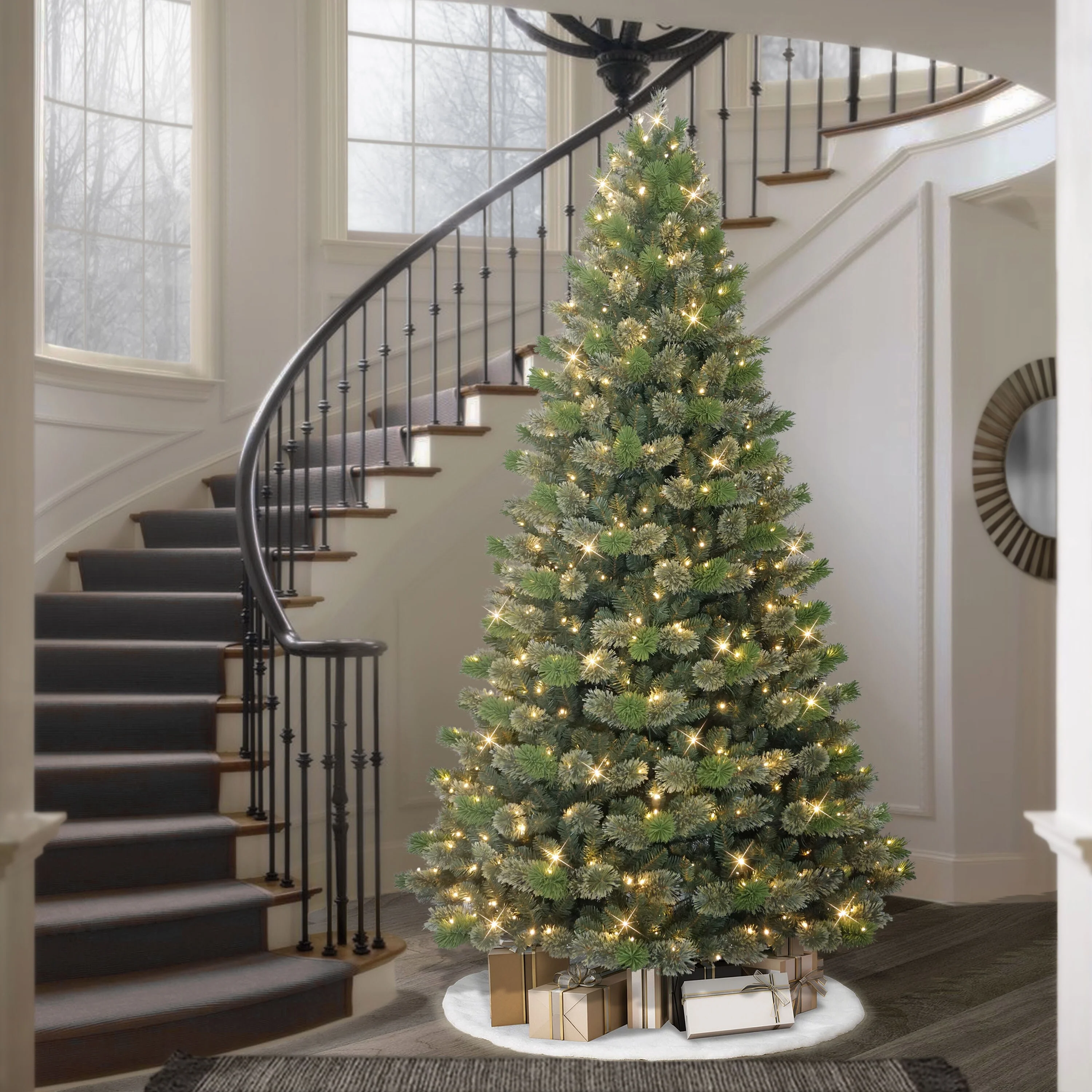 Puleo International 9' Pre-Lit Artificial Oklahoma Pine Tree