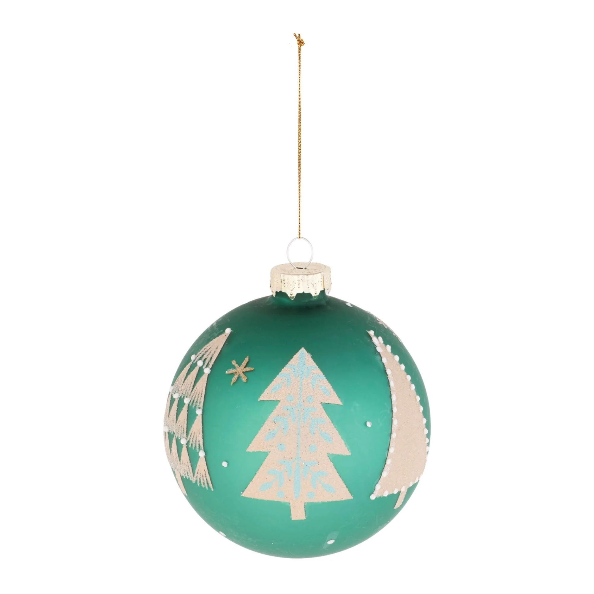 Beaded Pine Tree Christmas Ball Ornaments - 4