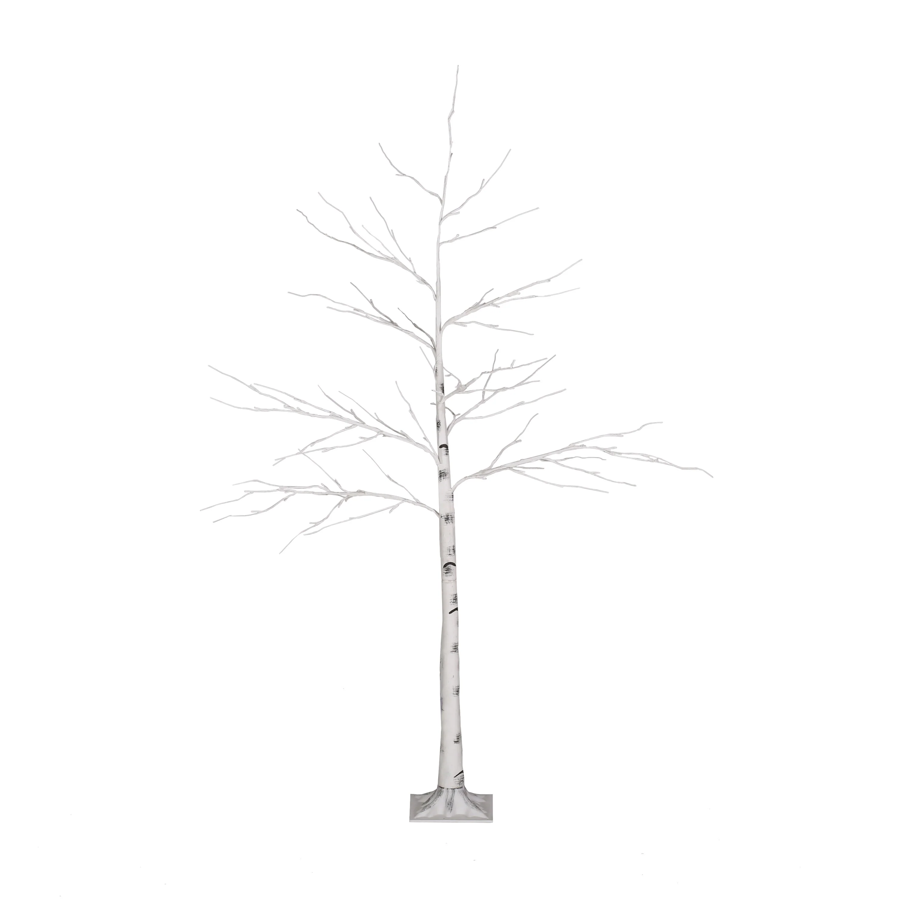 6FT Artificial Birch Tree with White LED Lights, Energy-Efficient Decor for Indoors