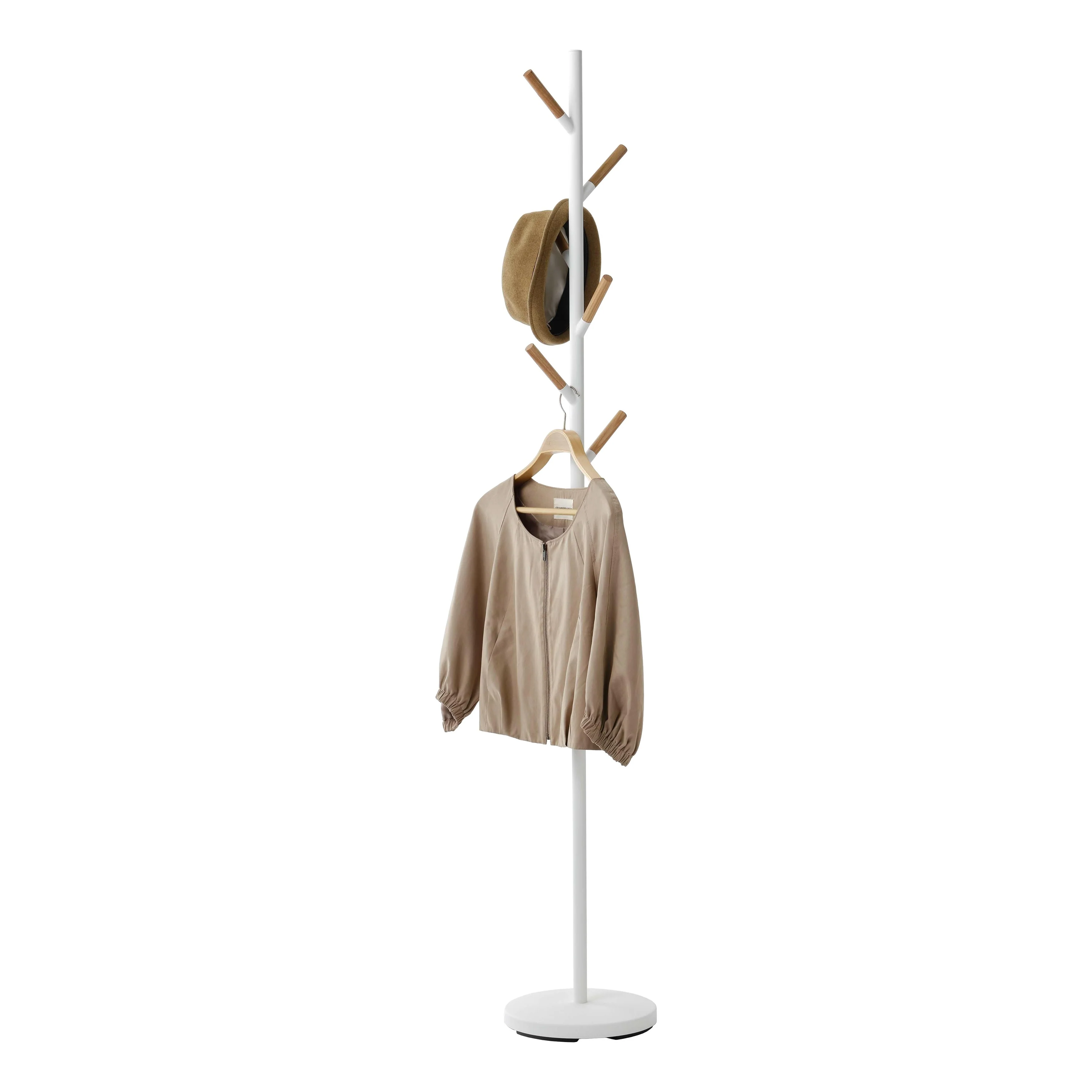 Yamazaki Home Coat Rack, Steel, Holds 26.4 lbs - L 11.02 x W 11.02 x H 69.69 inches
