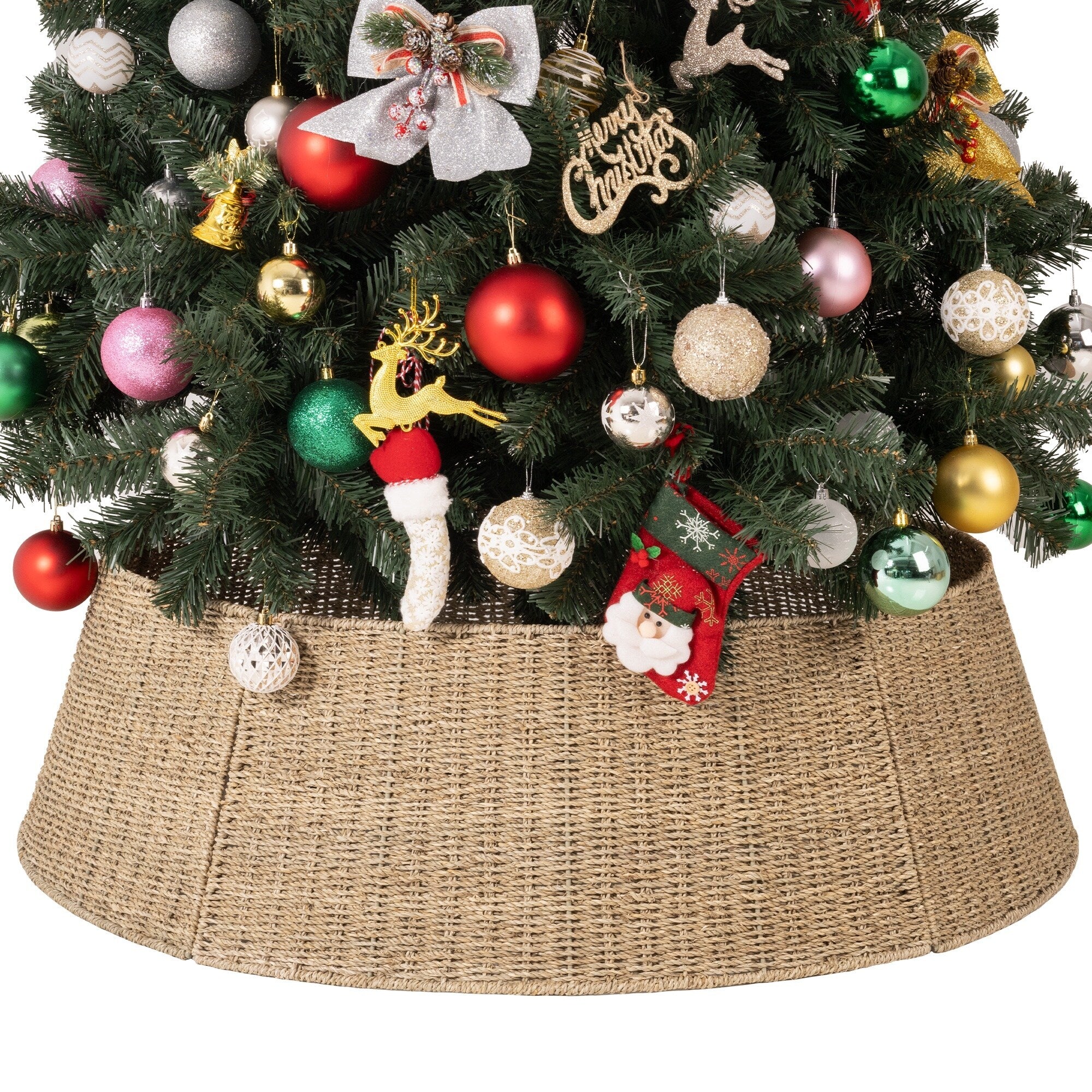 42 Inch Wicker Christmas Tree Collar for Pencil Tree - 42.25