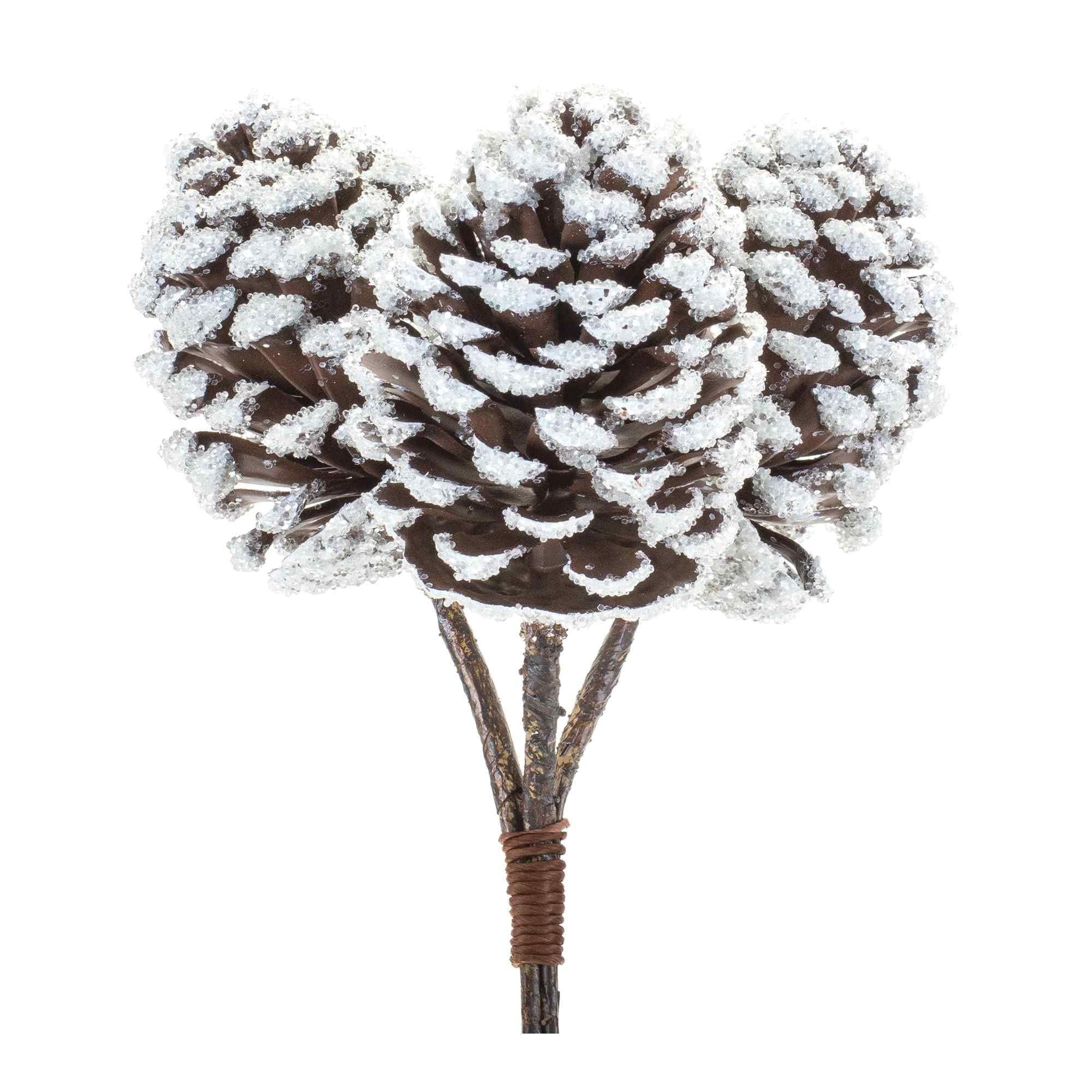 Flocked Pinecone Artificial Christmas Bundles 11