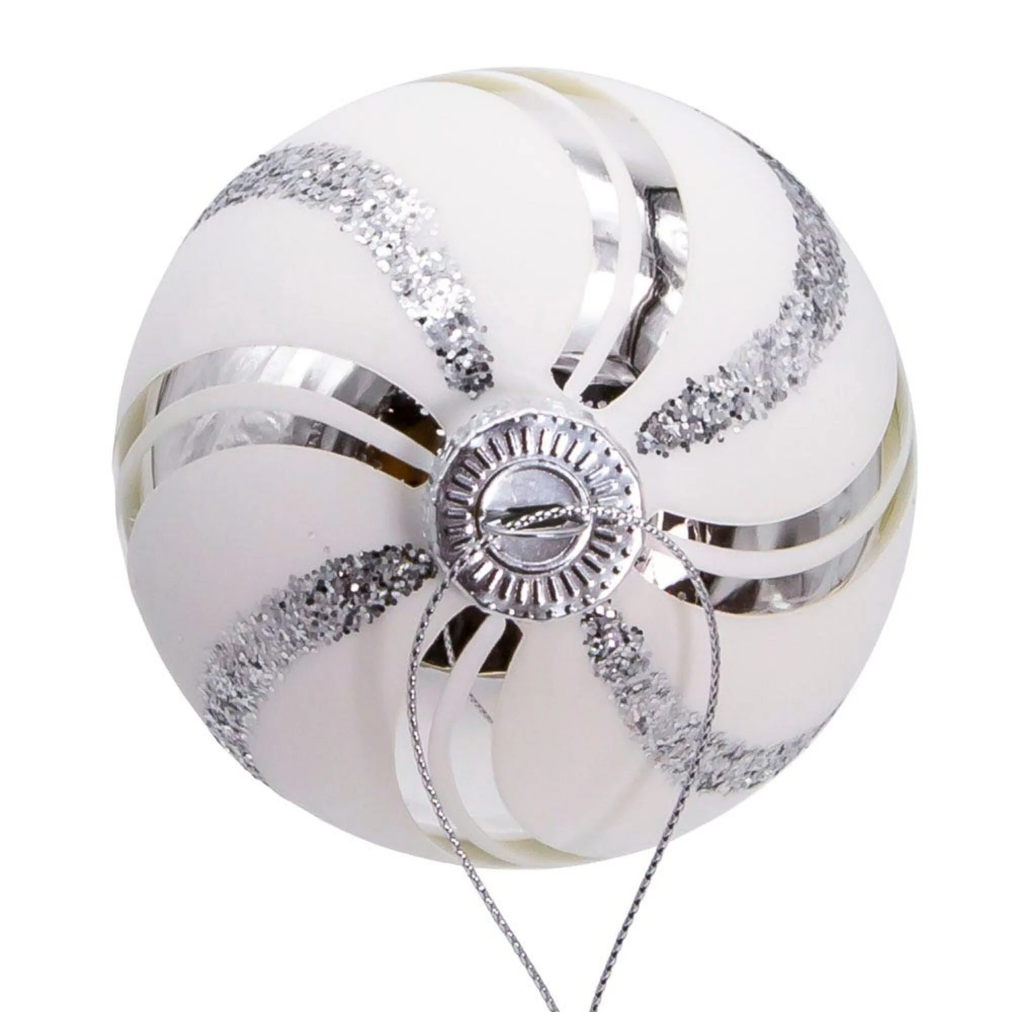 Glittered Swirl Christmas Ball Ornaments 3