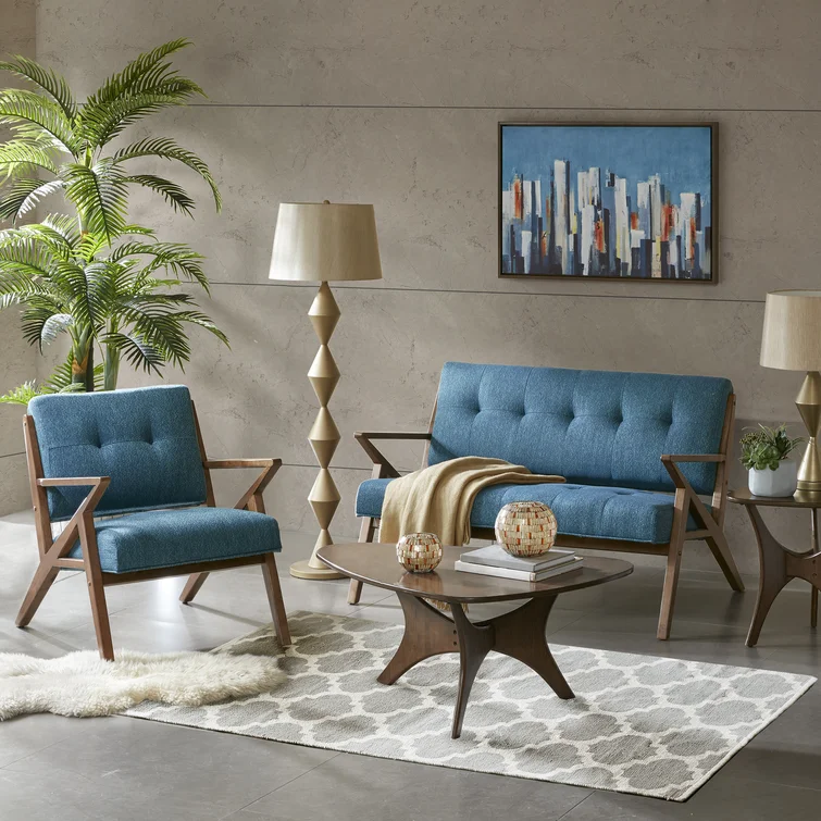 Desi Retro Button Tufted Loveseat