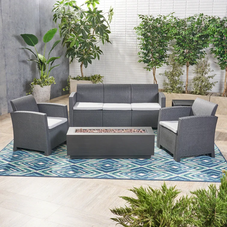 Aquisha 5 - Person Outdoor Seating Group with Cushions
