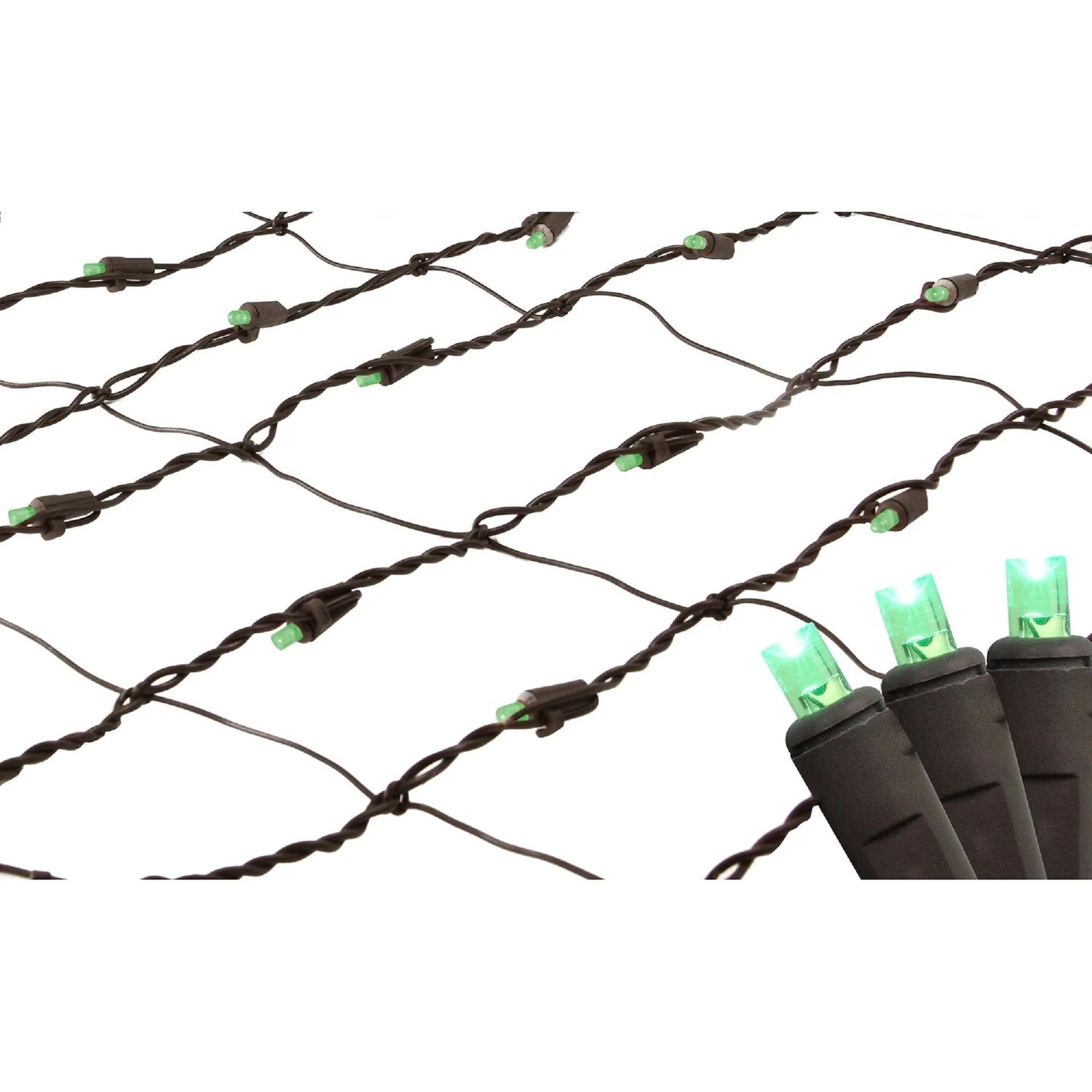 2'x8' Green LED Tree Trunk Wrap Net Style Christmas Lights Brown Wire