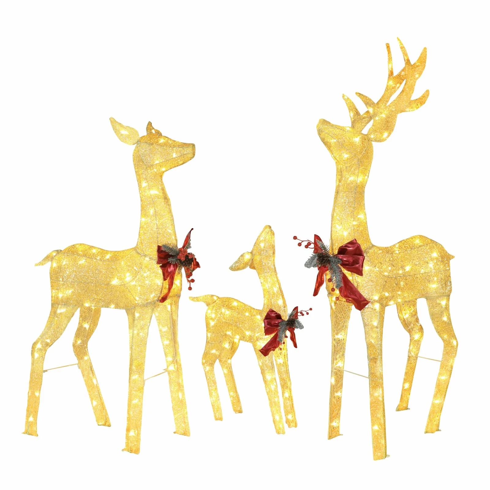 VEIKOUS 4.5 ft. 3D LED Reindeer Family Christmas Holiday Yard Decoration