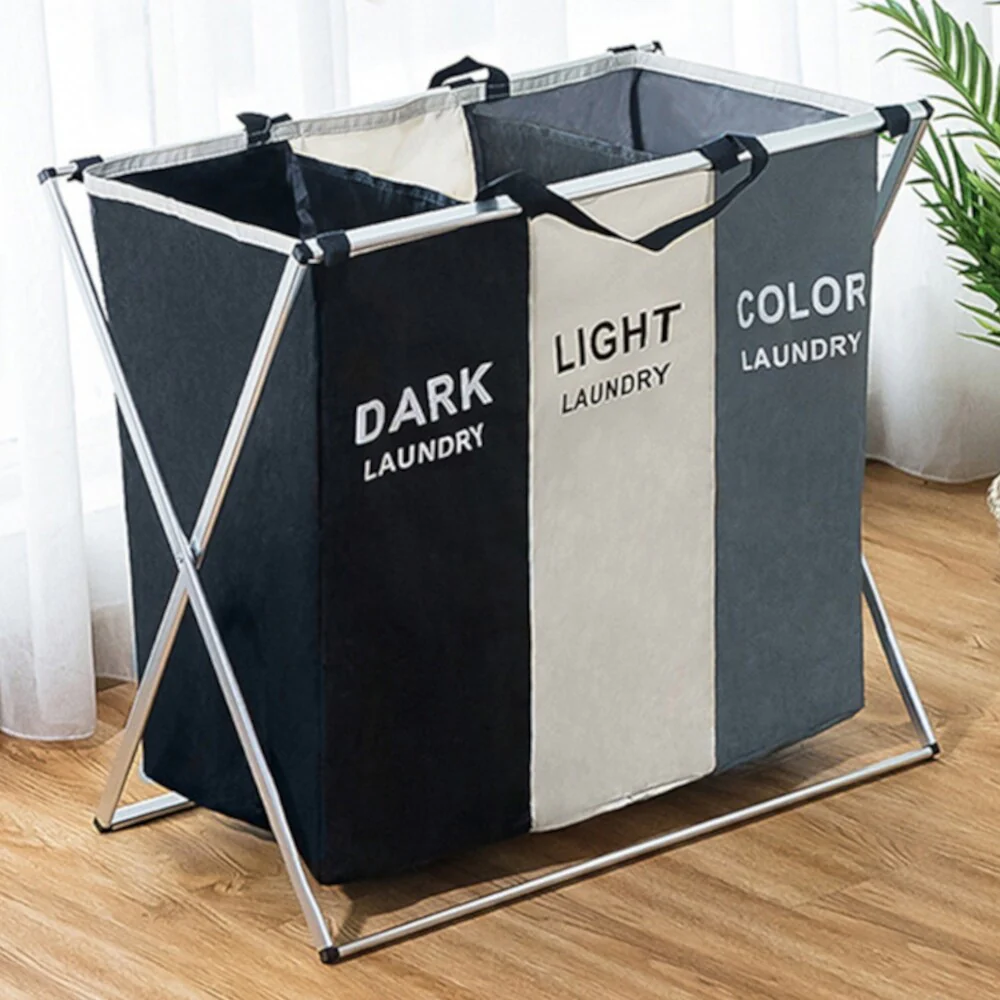 ColourTreeUSA Heavy Duty 3 Bag Collapsible Removable Laundry Sorter Organizer Hamper