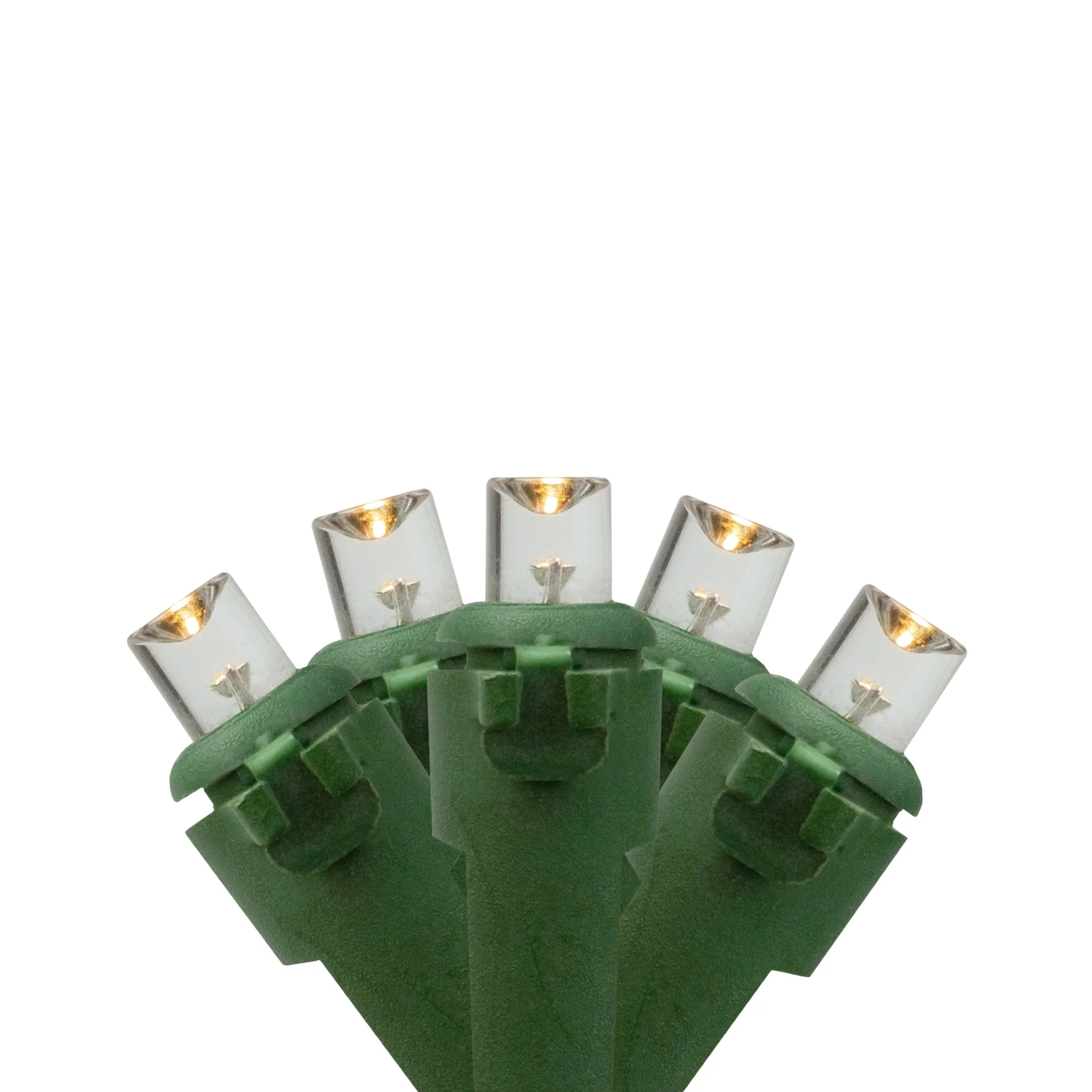 20 Battery Operated White LED Christmas Lights - 9.5 ft, Green Wire