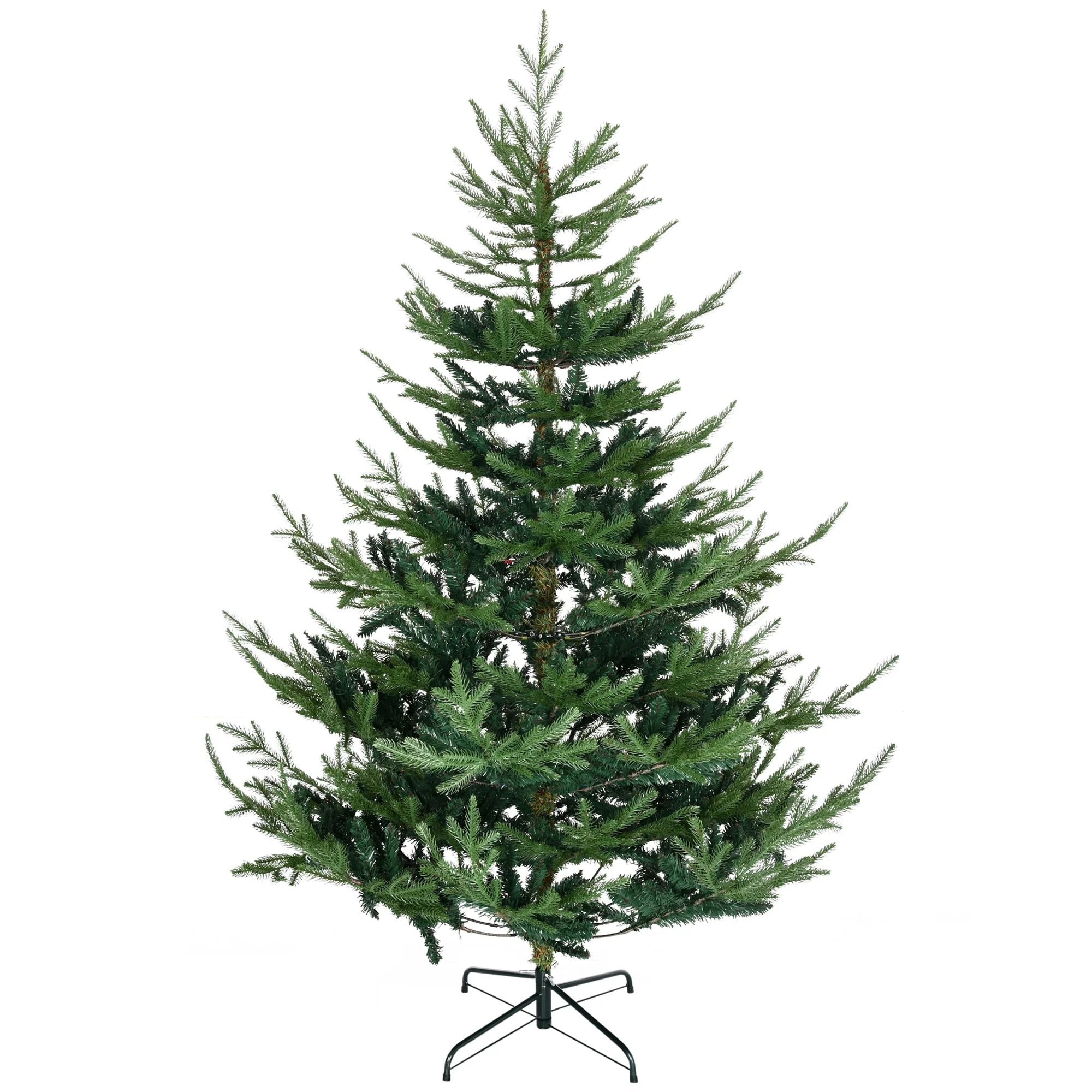 Realistic Artificial 6ft Pine Hinged Christmas Tree with 795 Branch Tips and Steel Base, Xmas Tree for Home Holiday Decor
