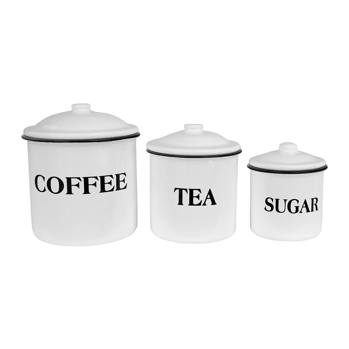 Metal Containers with Lids, Coffee, Tea, Sugar