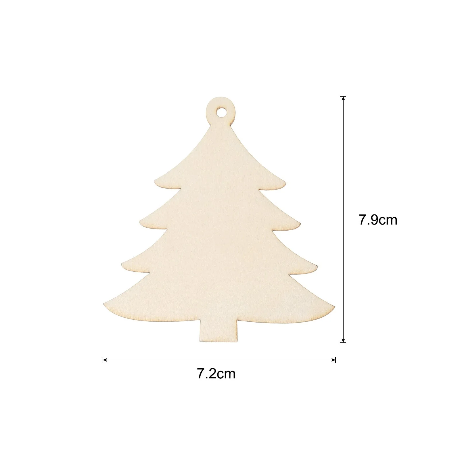50 Pcs Wooden Christmas Ornaments Paintable Wooden Christmas Tree Crafts