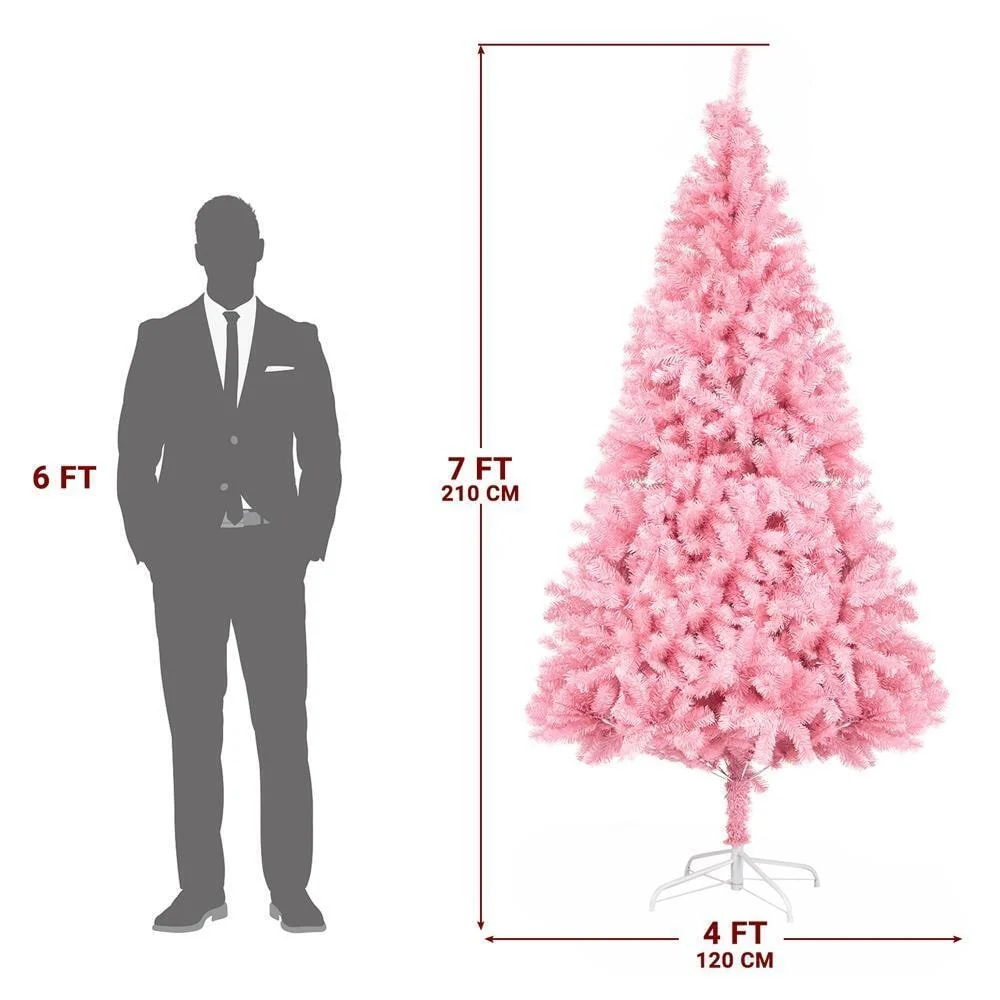 7 ft Pink Christmas Tree with Metal Stand