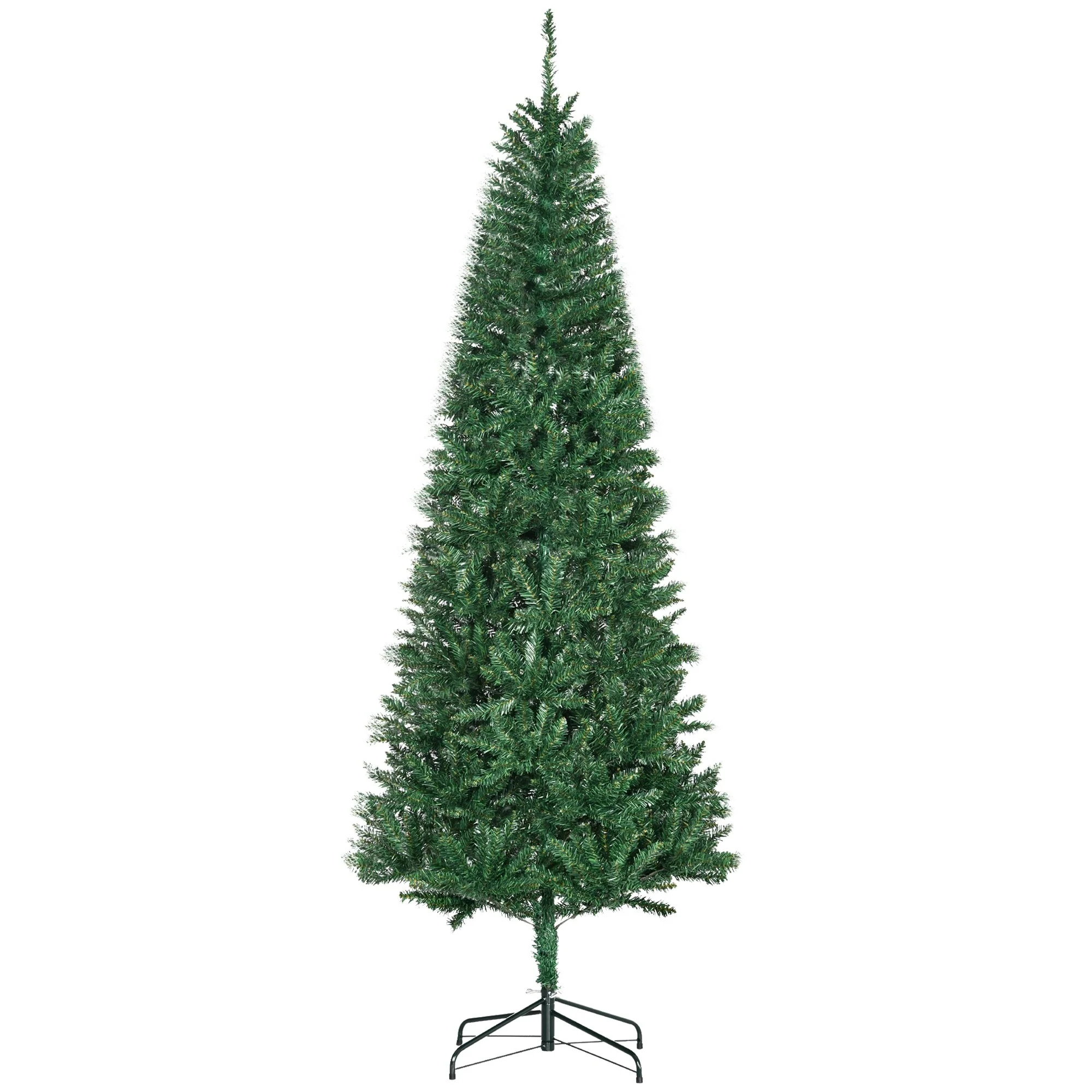7' Tall Slim Fir Artificial Christmas Tree with 865 Tips & Realistic Branches, Green