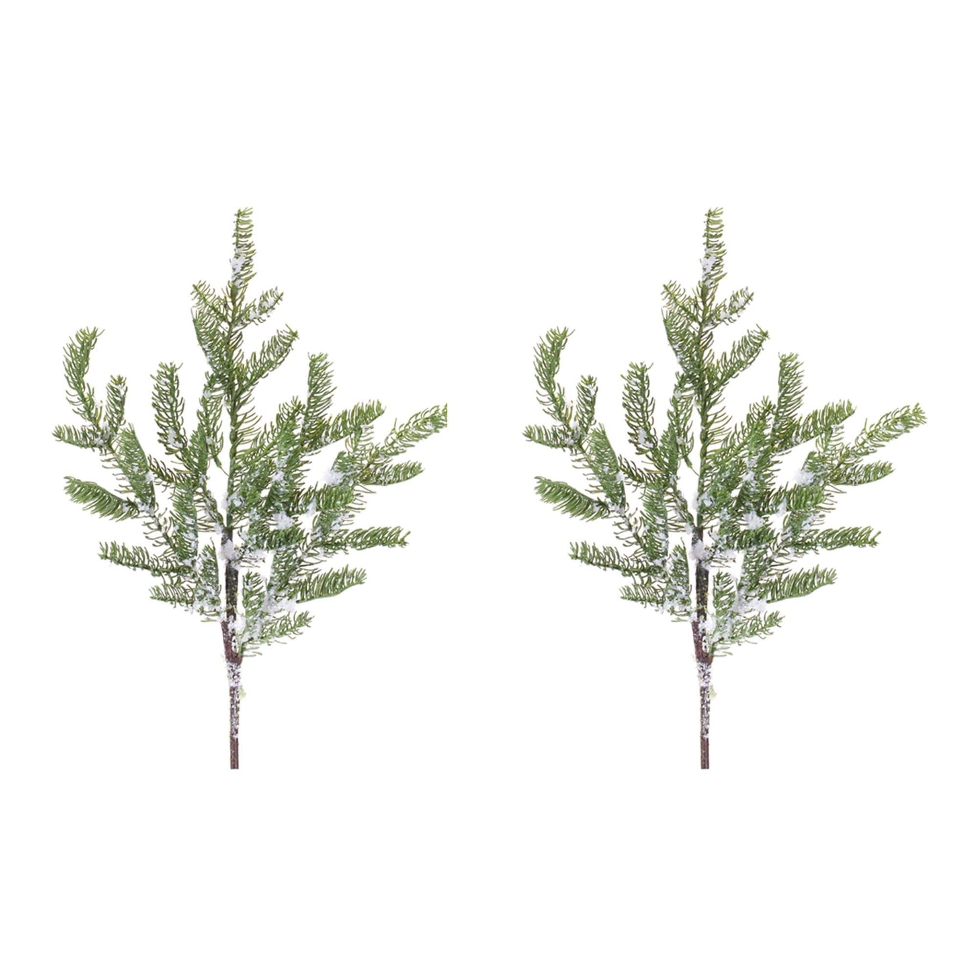 Set of 2 Snowy Pine Artificial Christmas Sprays 28