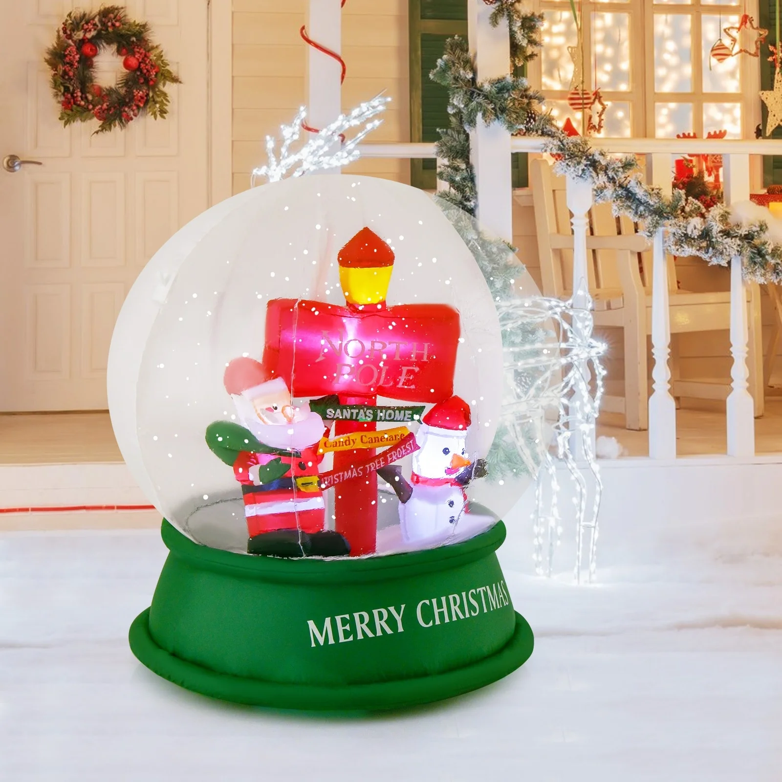 Costway 4 FT Christmas Inflatable Santa Snow Globe Light Up Crystal - See Details