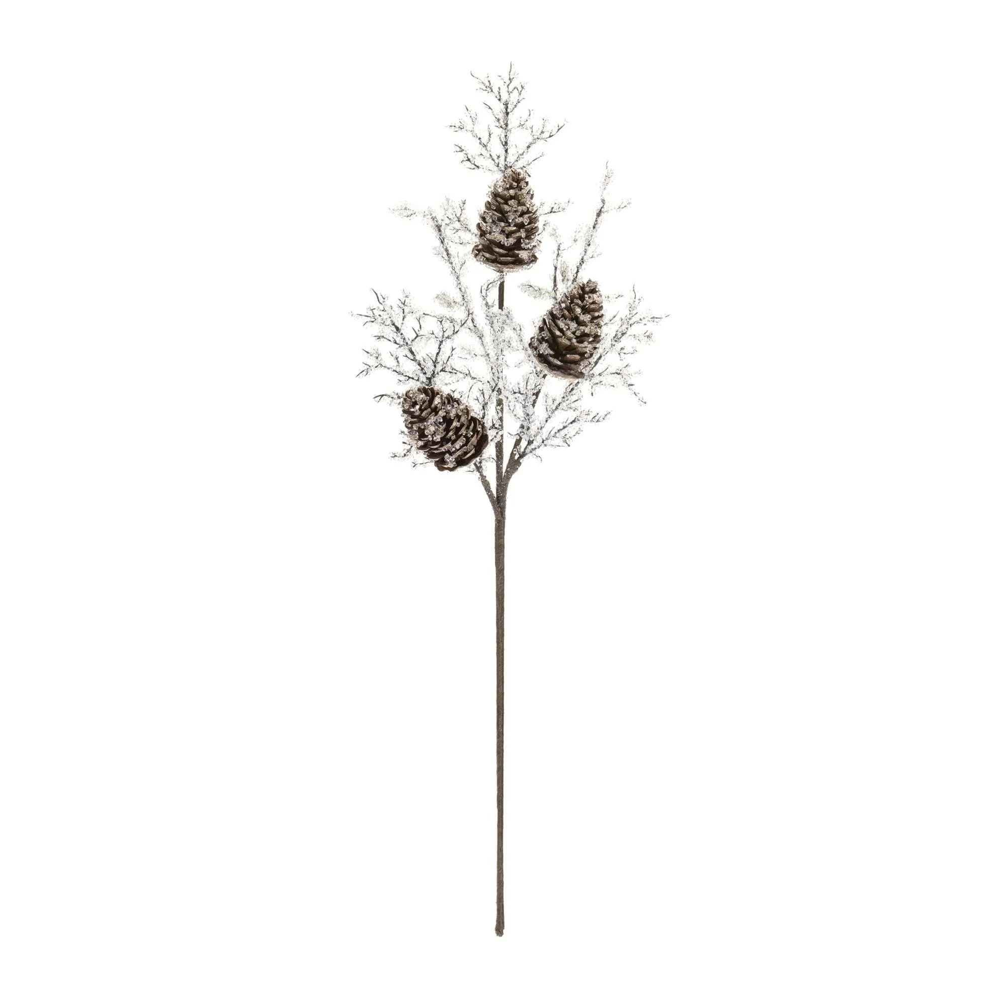 Set of 2 Flocked Pinecone Twig Artificial Christmas Branches 31