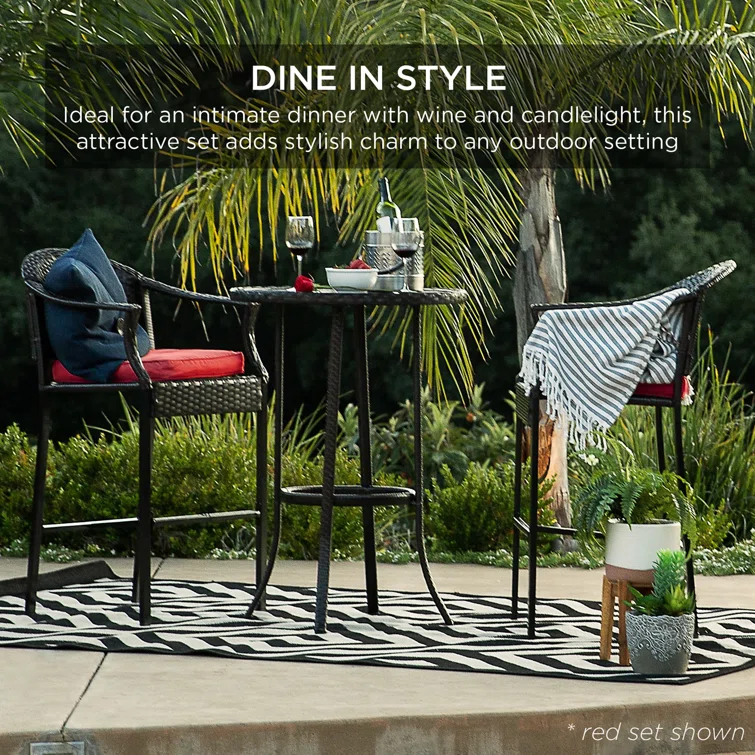 Deodar 2 - Person Round Outdoor Dining Set with Cushions