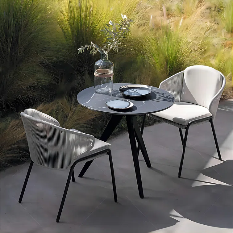Zymari 2 - Person Circular Outdoor Dining Set with Cushions