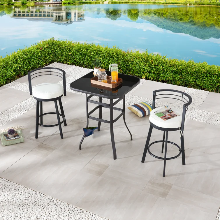 Square 2 - Person Bar Height Dining Set with Cushions