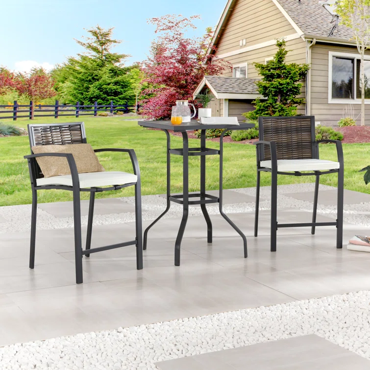 Fredella 2 - Person Square Outdoor Dining Set with Cushions