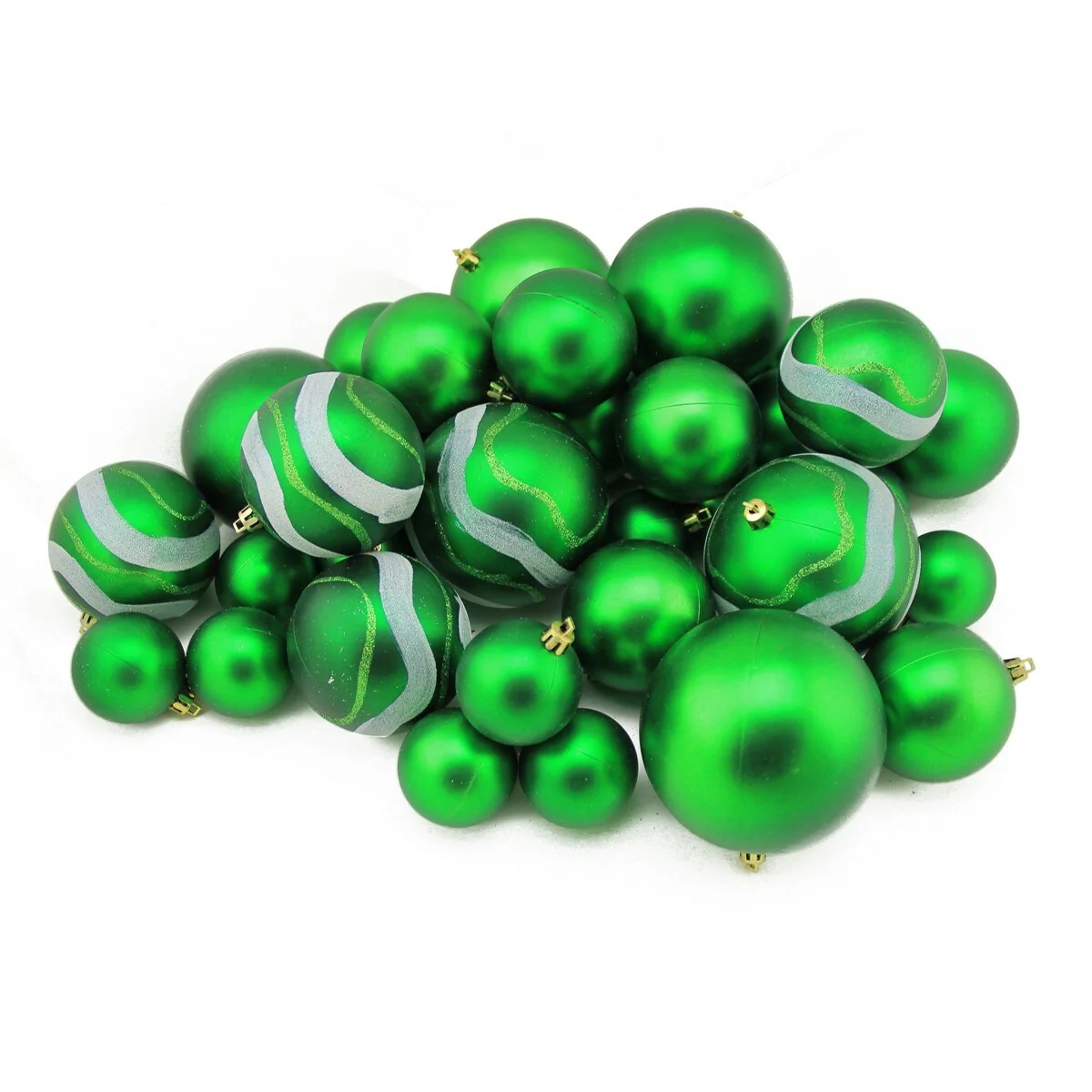 Shatterproof Glitter Swirled and Matte Christmas Ball Ornaments - 4