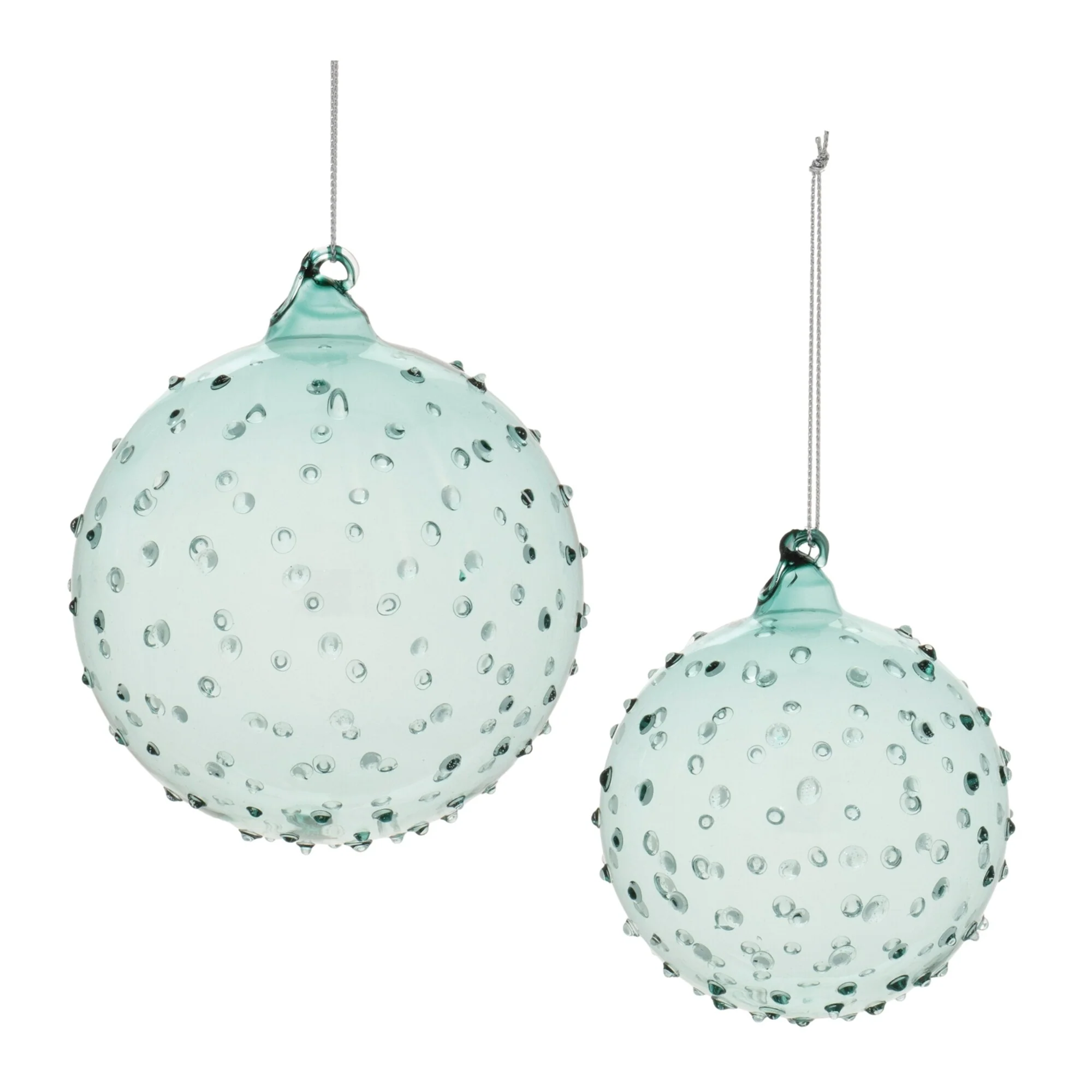 Hobnail Glass Christmas Ball Ornaments - 4