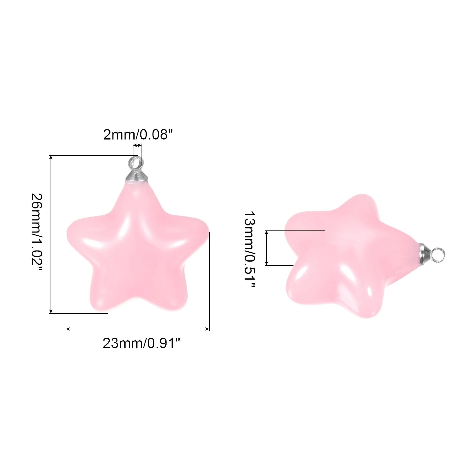 Acrylic Beads 5Pcs Star Shape Decoration Hanging Pendants for Craft