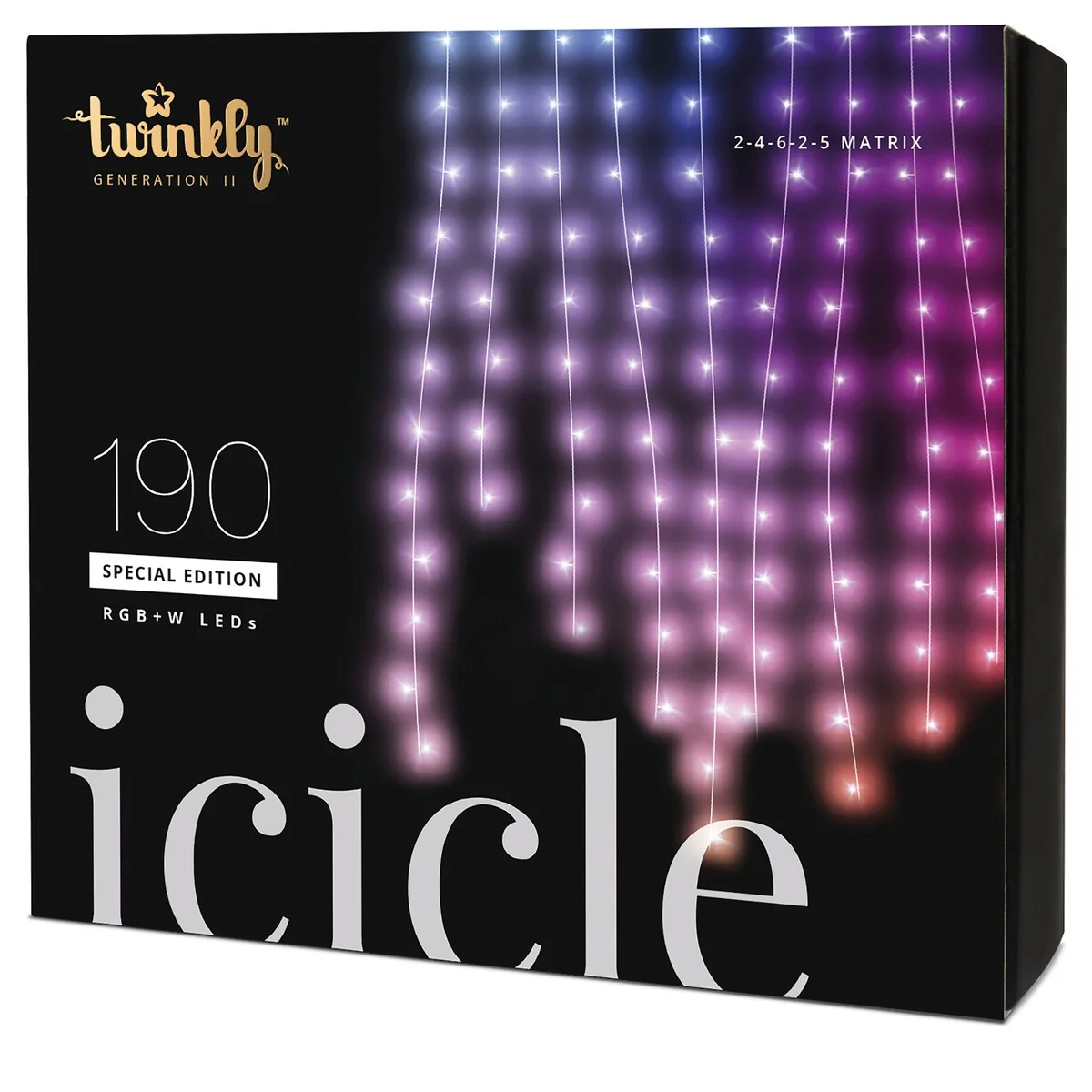 Twinkly 190-Light RGBW LED Icicle Light Set (Generation II)