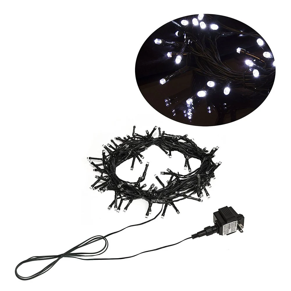 ALEKO Electric 100 LED White Extendable Christmas Light 34 ft Lot of 2