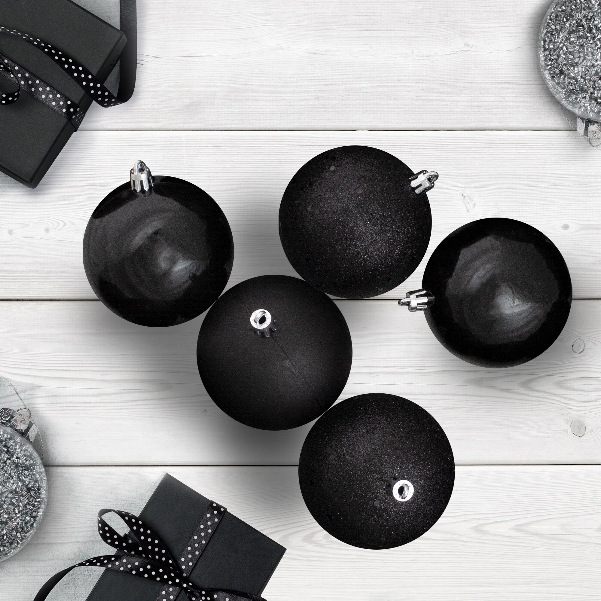 Shatterproof 4-Finish Christmas Ball Ornaments - 4