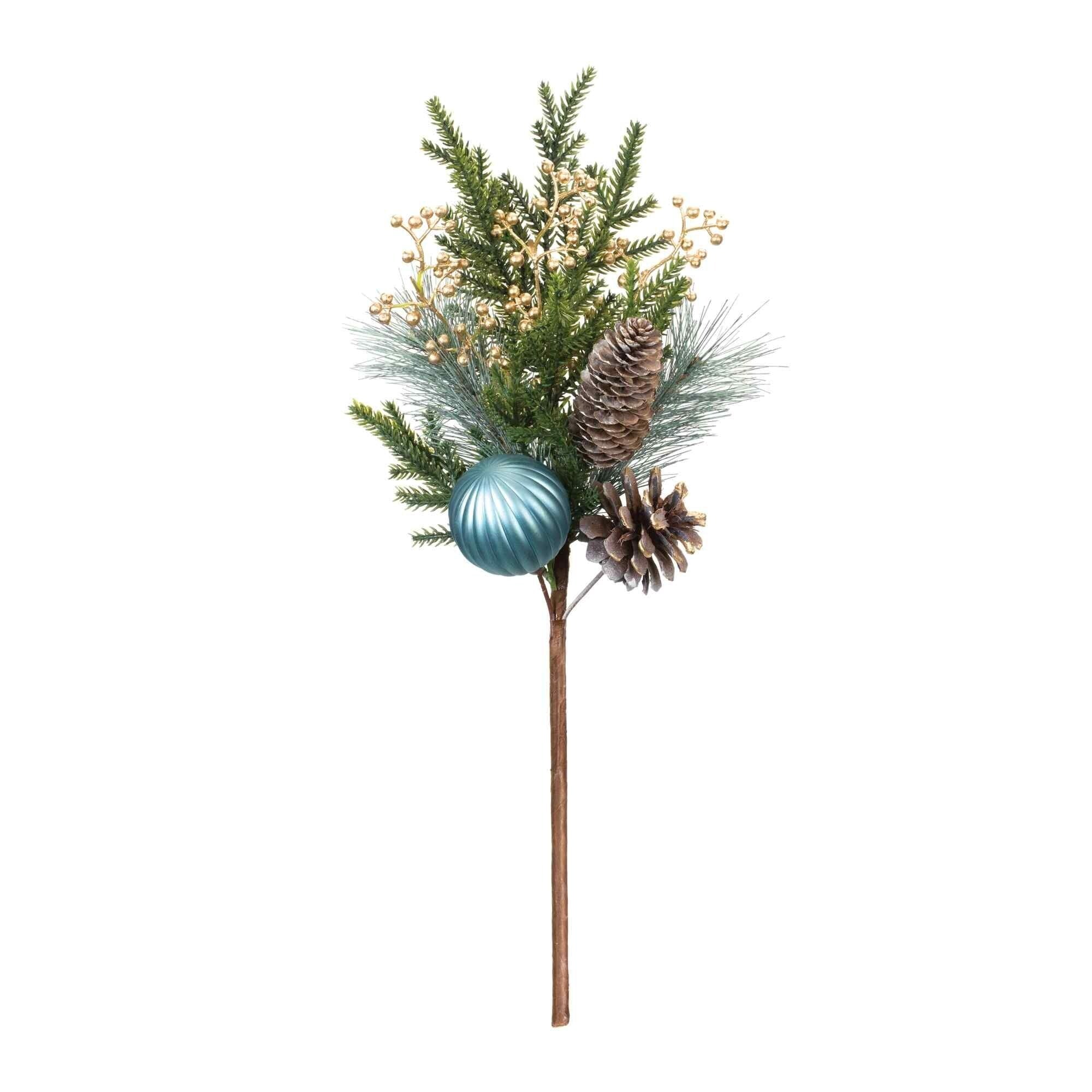 Set of 2 Pine with Ornament Artificial Christmas Sprays 18.5