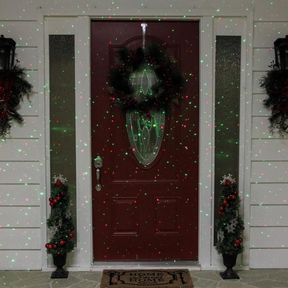 Outdoor Dynamic Red & Green Christmas Laser Light Projector with Remote Control