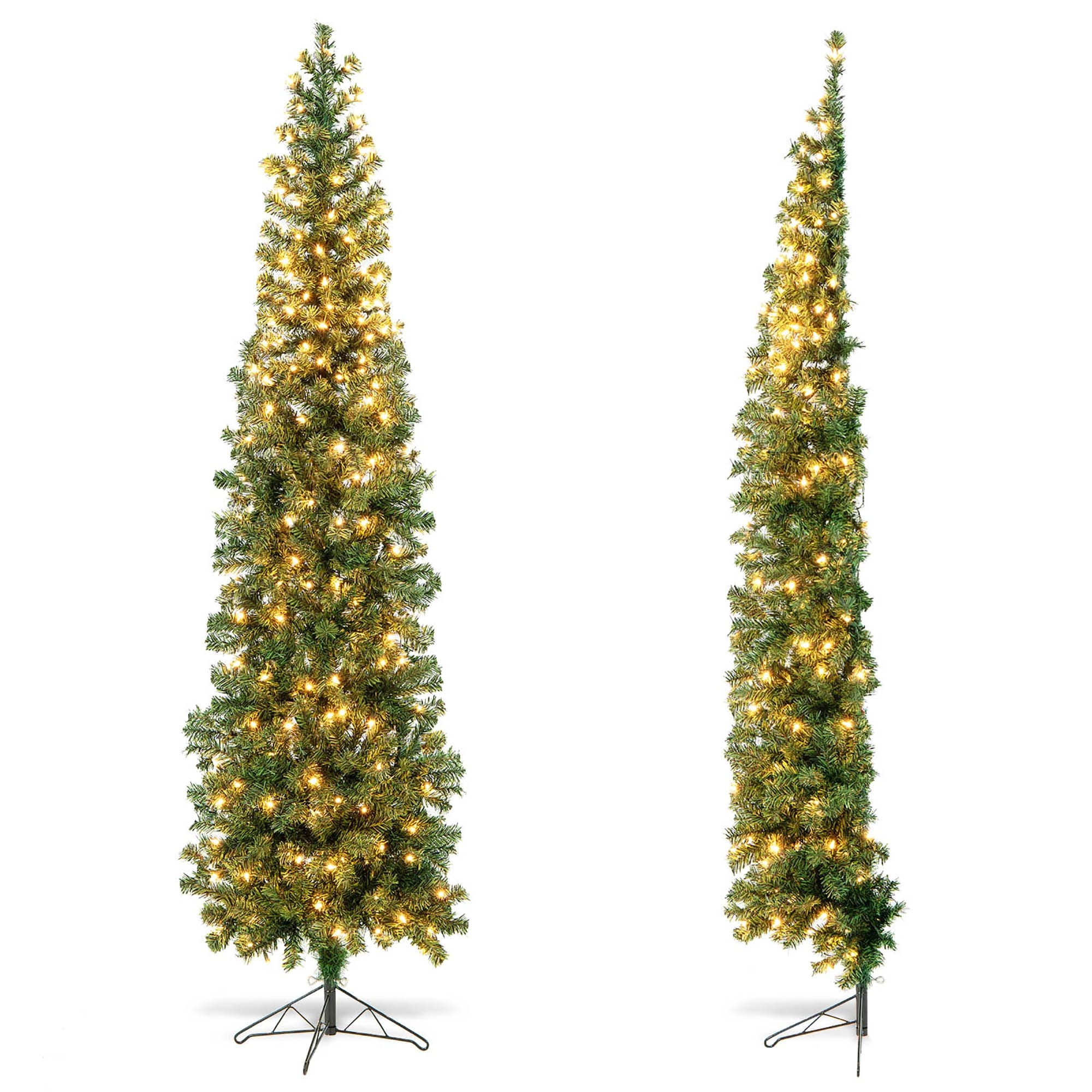 7FT Half Christmas Tree Holiday Decoration Tree with Lights